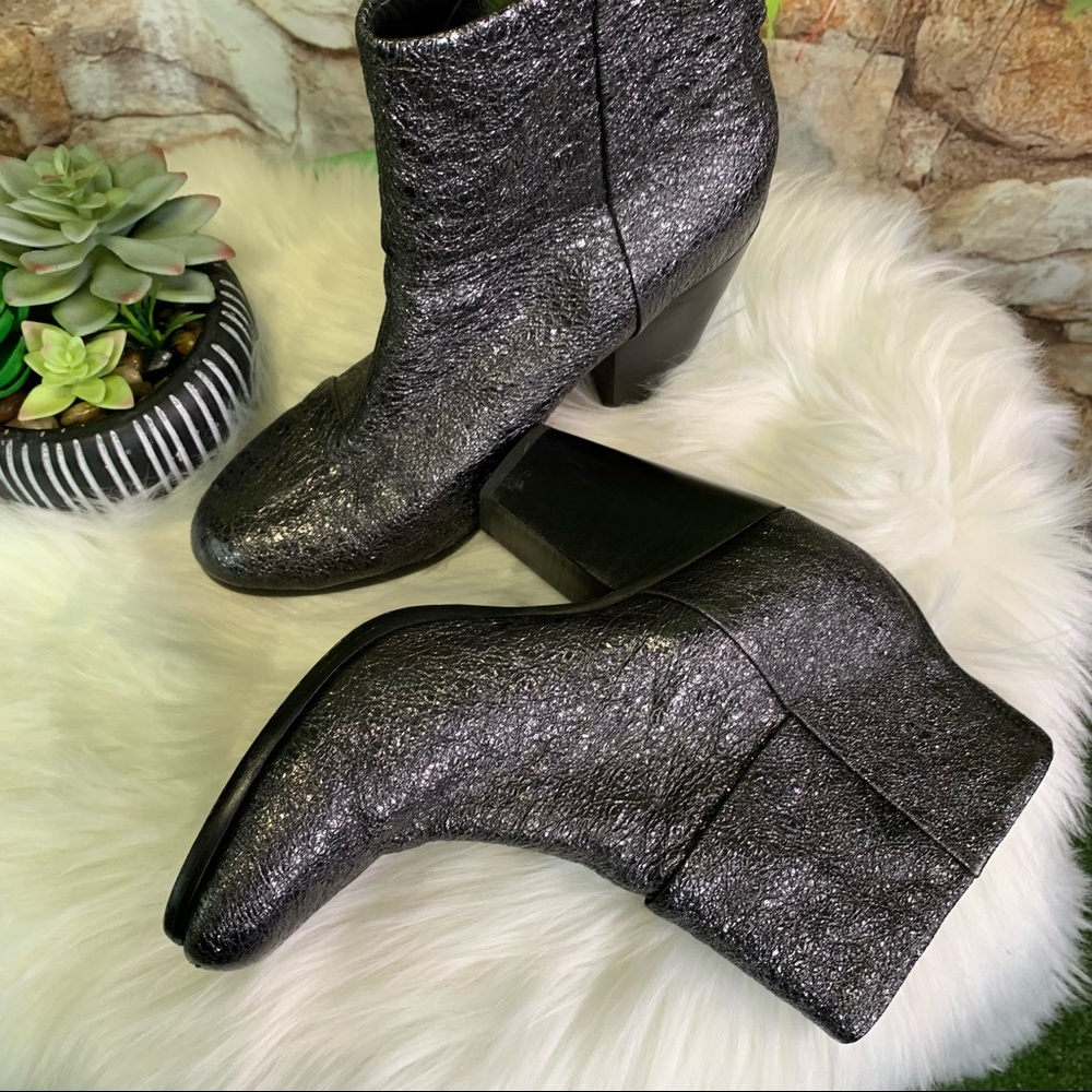 RAG & BONE Classic Italian Newbury Crinkle Lambskin Leather Booties, 38.5 - Picture 6 of 16